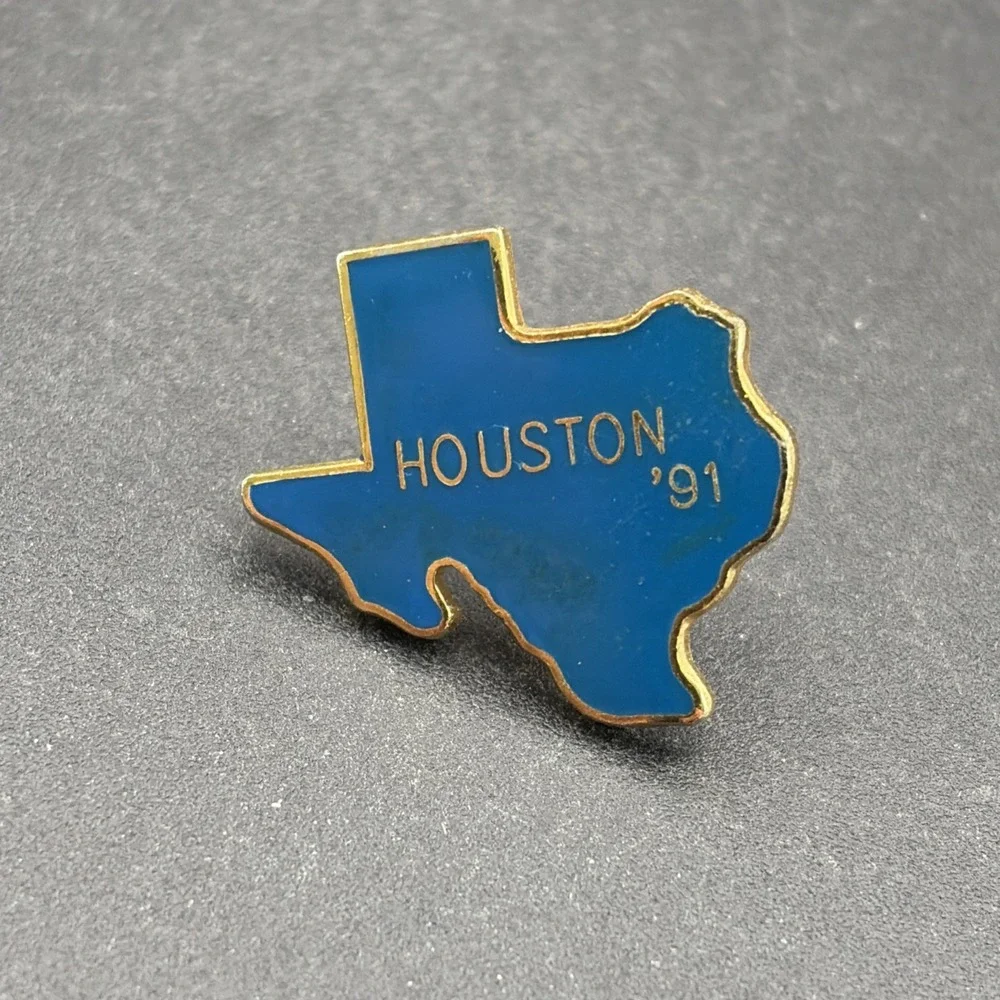 Houston Texas‎ State Outline 1991 Lapel Hat Pin